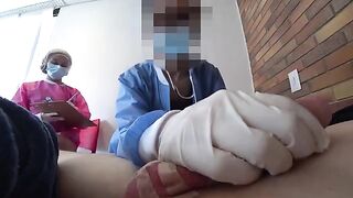 Two wild nurses get my cock in the hospital hallway. Publuc Dick Flash