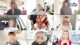The cute girl fucks with a guy on the Zoom call