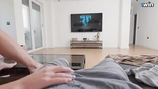 My stepsister services my huge cock when my parents aren’t home