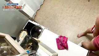 Accidental blowjob for the husband's best friend with big boobs