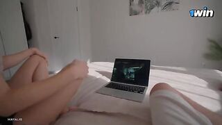 My step sister didn't want to watch a series, she wanted sex