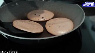 A young girl loves to have pancakes for breakfast and to fuck hard