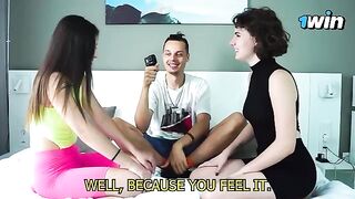 Guess the Body Part Challenge with a twist, featuring sensual lesbian kisses