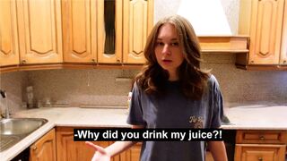 An angry roommate turned into a cute girl after I gave her my dick