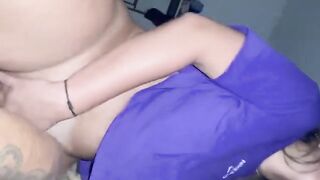 Gifted Bahian guy with huge ass fucks blonde cowgirl in bedroom