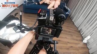 Behind the scene of a rough sex movie with a beautiful blonde