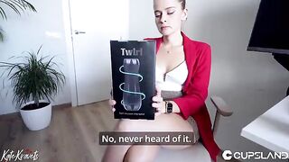 The secretary checked the new stroker while fucking her coworker in the office