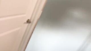 A goth girl with big natural tits gets spied on in a taboo scenario