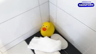 My stepmom caught me jerking off in the bathtub. What a fucking shame!