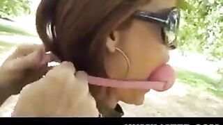 A bunch of girls tied up by bonds and dominated by a man