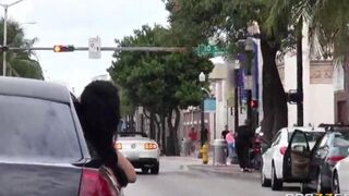The guy with his friends has sex with two whores in the car