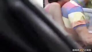 The guy with his friends has sex with two whores in the car