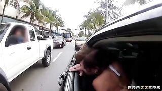 The guy with his friends has sex with two whores in the car