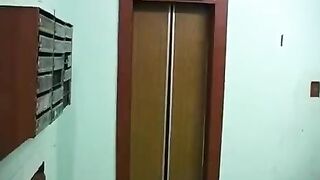A girl came to her brother to ask for money on the balcony
