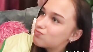 Cute girl has sex with a nice adult man
