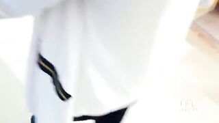 A cute girl gave a blowjob to her driver friend in his car