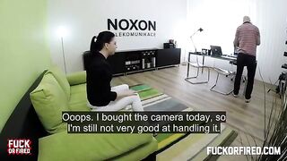 Brunette woman fucked on the table by a casting agent in 2022