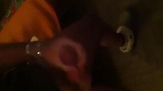 The guy masturbates in front of the mirror and it looks great