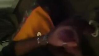 The guy masturbates in front of the mirror and it looks great