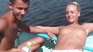 Kinky teens got fucked on the riverbank