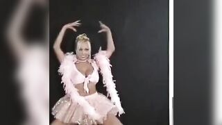 A nice Russian is dancing and showing her skills in erotic dance