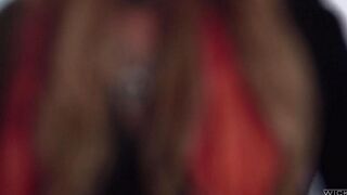 Three hot guys fucked blonde in stockings hard