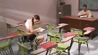 The teacher pushed cancer into a girl and finished in her mouth