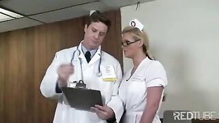 The doctor examines the nurse and fucks her hard
