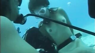 Fucked a woman with a hairy pussy underwater