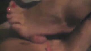 The guy was jerking off when his girlfriend caught him in the act