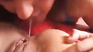 Two charming girls in anal coweling, showcasing their special talent
