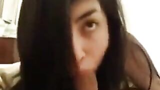 The baby learned to suck a cock and she did it perfectly