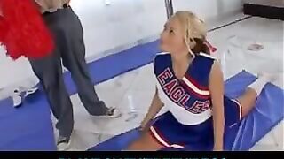 A gymnast girl easily sits on the twine and has awesome sex