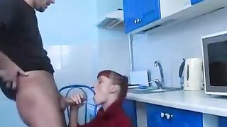 The neighbour is throwing up on the drunk slut at the party