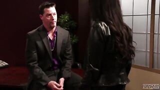 Young Asa Akira has great sex right on the table in the office