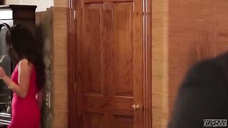 Two sisters gave blowjob to friend in the bathroom