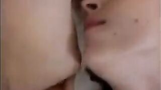 A friend tastes sperm from the vagina and anus, in a steamy homemade scene