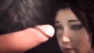 The beautiful Lara Croft gets into a dangerous situation