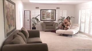 A mature woman seduces a young lesbian with a nice ass