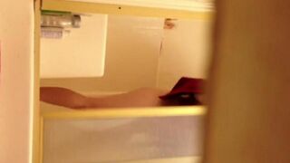 A secret camera filmed a girl taking a shower, it was a surprise