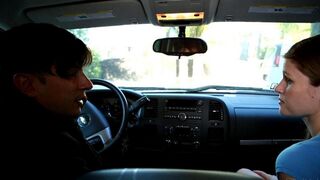 A girl made a blowjob to her friend in the car, it was exciting!