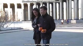 After a romantic dinner, the girl is passed with passion