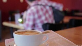 Guy picked up Asian beauty in the cafe and fucked her hard