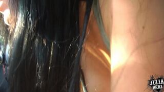 Blonde beauty makes blowjob in the car, part 2