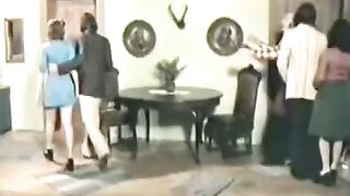 A hot foursome sex with a charming retro brunette
