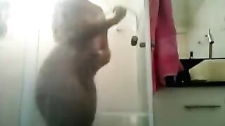 The huge ass franchise was barely visible in the frame during showering