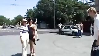 A girl is trying on clothes, she gets horny and fucks publicly
