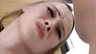 Blonde with fragile look is pleased by deep fisting in her pussy