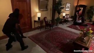 The bride is fucked by the guests in front of her groom