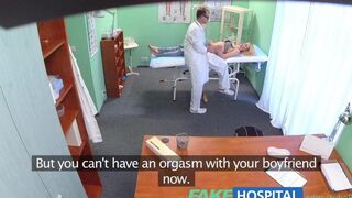 A hidden camera was set up in the gynecologist's office, and a stunning blonde was examined